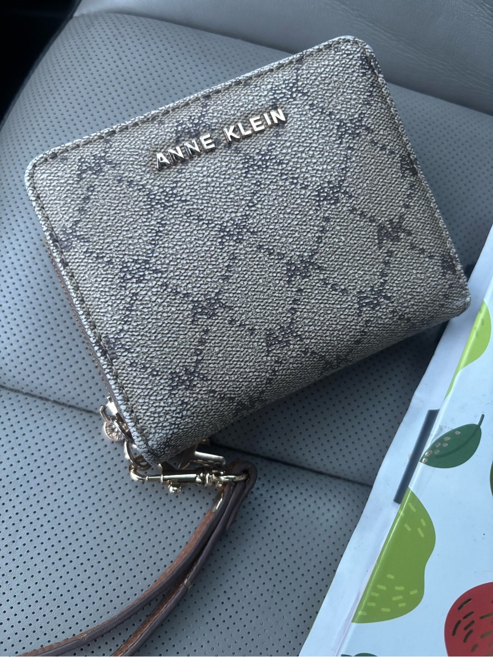Anne Klein Taupe Leather Compact Wallet
